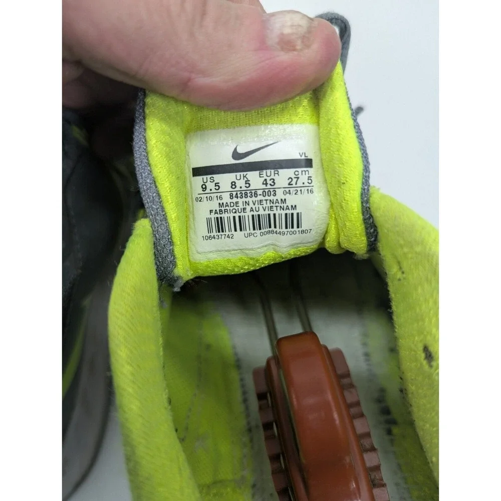 Nike Air Relentless 6 Mens Running Shoes Grey Volt Lime 843836-003 Size 9.5